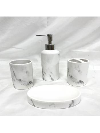 BATHROOM SET 4 PIECE MARBLE LOOK