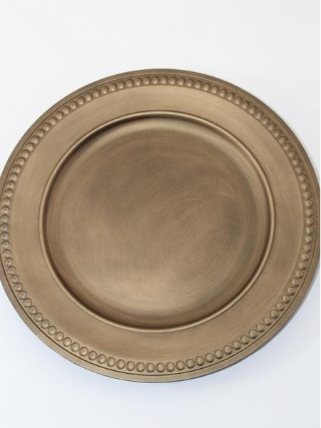 BEADED CHARGER PLATE GOLD
