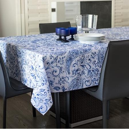 GENTIL BLUE POLYESTER TABLECLOTH