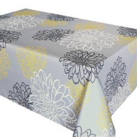 GREY CONTEMPORARY POLYESTER TABLECLOTH