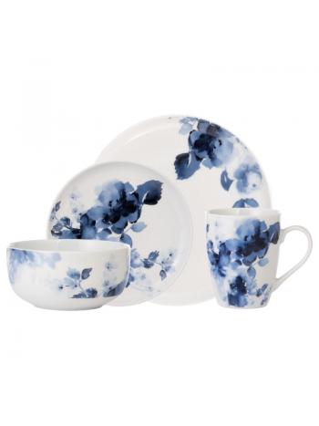 MIDNIGHT ROSES 16 PIECE DINNERWARE SET