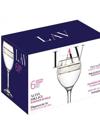 ENSEMBLE DE 6 VERRES À VIN MOTIF EN OR