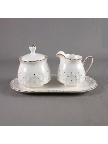 SUGAR AND CREAMER SET - GOLD DOTS